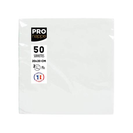 SERVILLETA PRONAPPE CELULOSA MICRO GROFADA 20X20 CM 2 CAPAS COLOR BLANCO PAQUETE DE 50 UNIDADES