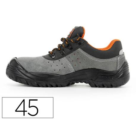 ZAPATOS DE SEGURIDAD SAFETOP TORMIO SERRAJE CUERO TRANSPIRABLE SUELA PU BIDENSIDAD S1 P SR TALLA 45