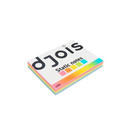 BLOC DE NOTAS ELECTROSTATICAS QUITA Y PON DJOIS 75X100 MM 250 HOJAS 5 COLORES SURTIDOS