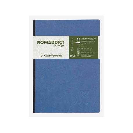 LIBRETA COSIDA CLAIREFONTAINE 14,8X21 CM 96 HOJAS AGE-BAG LISO AZUL