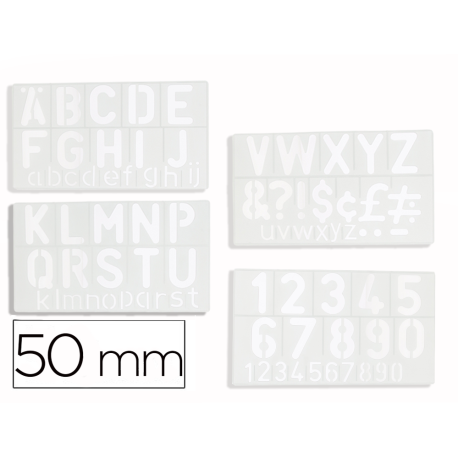 Plantilla Liderpapel rotulacion con 1700 letras y numeros 50 mm