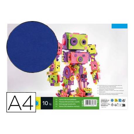 Goma eva liderpapel color azul paquete de 10 hojas
