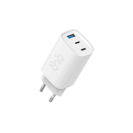 CARGADOR DE PARED TNB GAN 390 W USB-C + USB A COLOR BLANCO