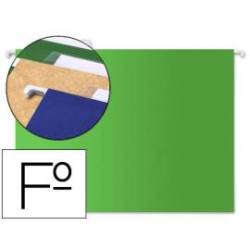 Carpeta colgante marca Liderpapel Folio kraft verde