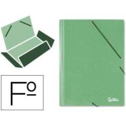Carpetas de gomas carton simil prespan Liderpapel Folio verde