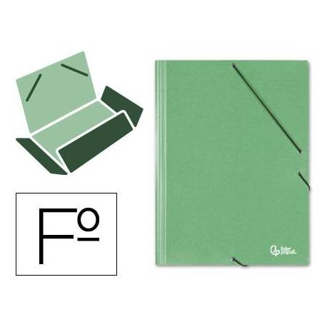 Carpetas de gomas carton simil prespan Liderpapel Folio verde