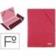 Carpetas de gomas carton simil prespan Liderpapel Folio rojo