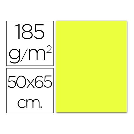 Cartulina Guarro amarillo limon 500 x 650 mm de 185 g/m2