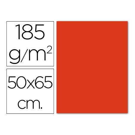 Cartulina Guarro tomate 500 x 650 mm de 185 g/m2