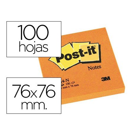 Bloc quita y pon Post-it ® naranja 76 x 76 mm