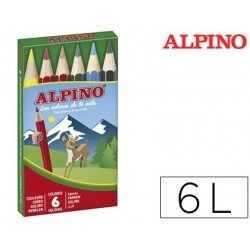 Lapices de Colores Alpino Hexagonales Caja 6 lapices Cortos