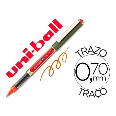 Rotulador-bolígrafo roller Uni-Ball naranja UB-157 0,5 mm.