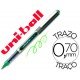 Rotulador-bolígrafo roller Uni-Ball verde claro UB-157 0,5 mm.