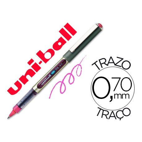 Rotulador-bolígrafo roller Uni-Ball rosa UB-157 0,5 mm.