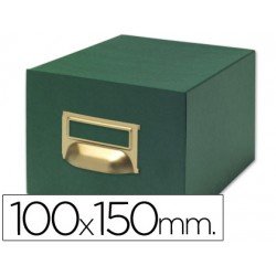 Fichero Liderpapel tela verde 500 fichas N.3 tamaño 100x150 mm.