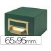 Fichero Liderpapel tela verde 500 fichas N.1 tamaño 65x95 mm.