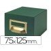 Fichero Liderpapel tela verde 500 fichas N.2 tamaño 75x125 mm.