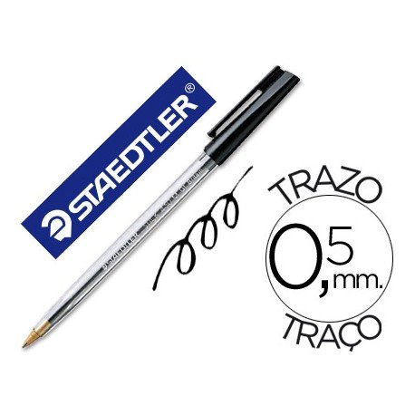Bolígrafo Staedtler stick negro 0,5 mm