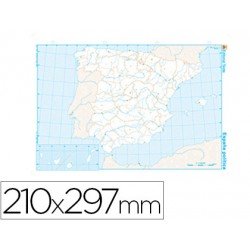 Mapa mudo de España político blanco y negro (22173)