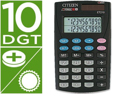 Calculadora Bolsillo Citizen Modelo ET-210 10 digitos (29251)