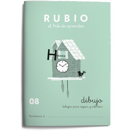 Cuaderno Rubio Escritura nº 08 Dibujos para seguir y colorear
