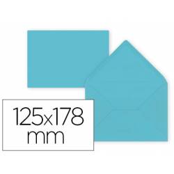 Sobre B6 Liderpapel 125x178mm 80g/m2 Color Azul Celeste Pack de 15 unidades