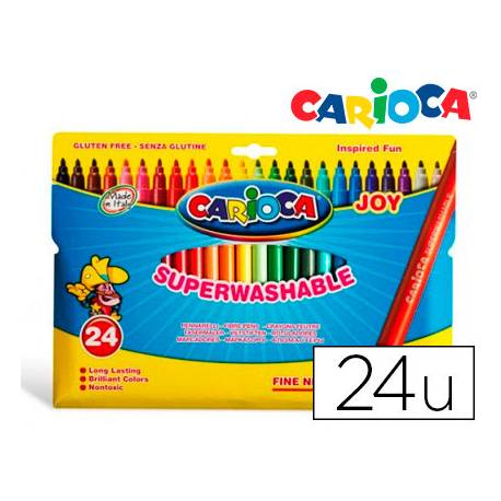 Rotulador Carioca Joy finos lavables caja 24 rotuladores